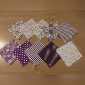 50 Pc Purple Floral Fabric Quilting Squares – Precut 4” Charm Pack Mixed Prints